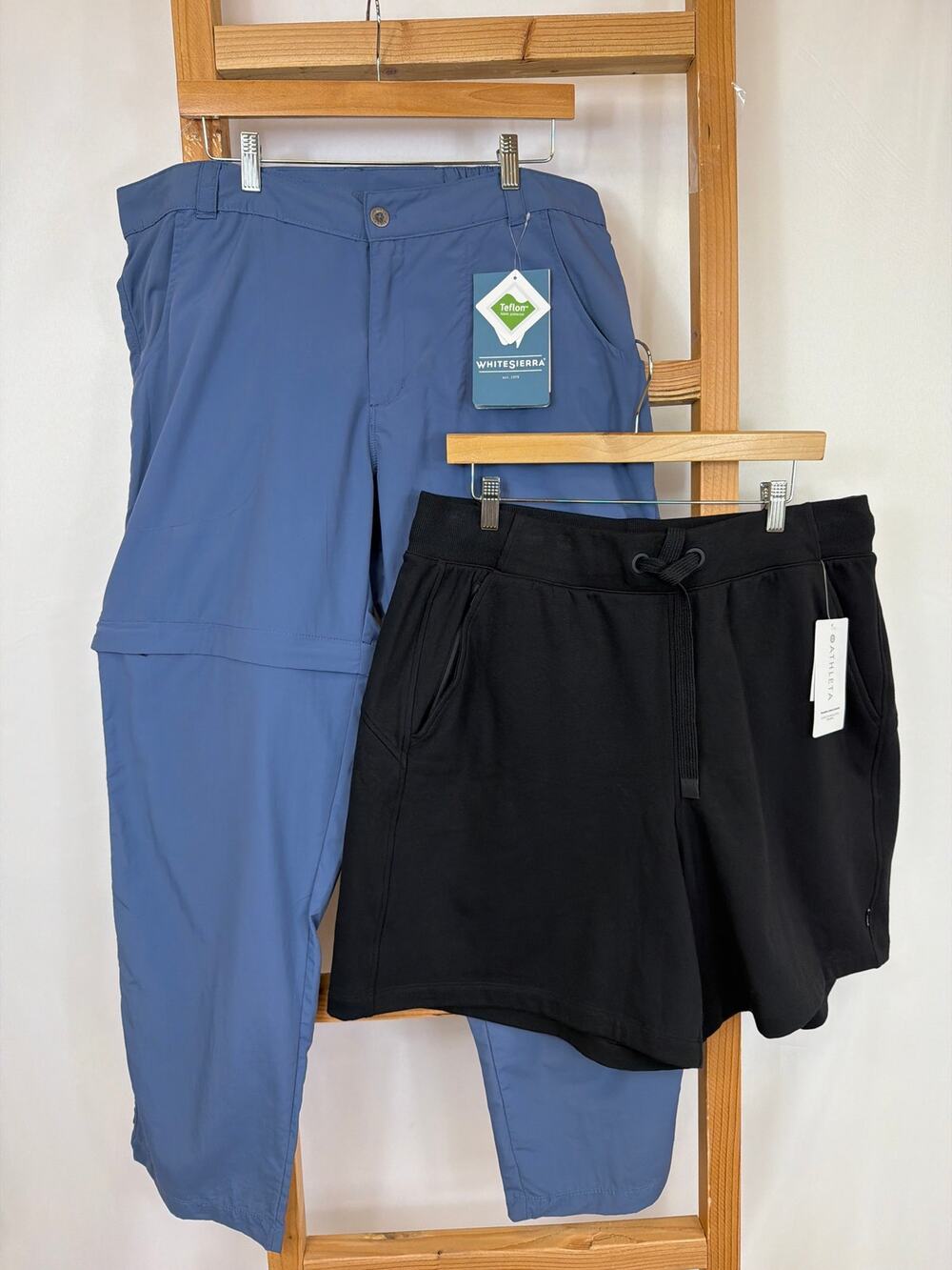 NWT LOT 2 White Sierra Zip Off Pants and Athleta Shorts Lot Size 1X